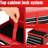 Red 5 Detachable Tool Chest With Hooks - Rustproof & Space For Garage Rolling Storage Top Padding Universal Wheels Workshop