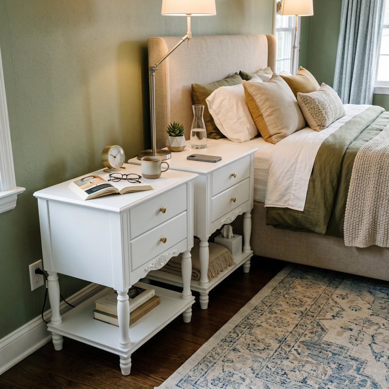 2 Drawer Nightstand 2 Set