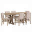 Ensemble de table de salle à manger extensible en bois d'hévéa 7 pièces avec chaises rembourrées Alagie