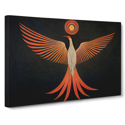 Sparkling Phoenix Bird Abstract - Wrapped Canvas