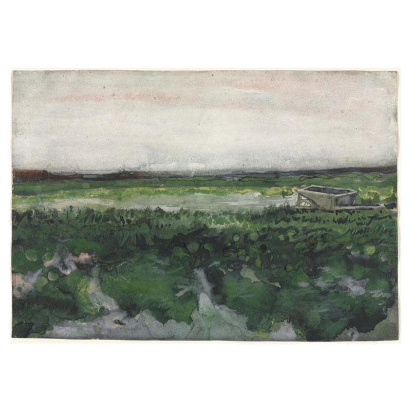 Paysage avec brouette par Vincent van Gogh - Estampe numérique, H 32 po x l 40 po