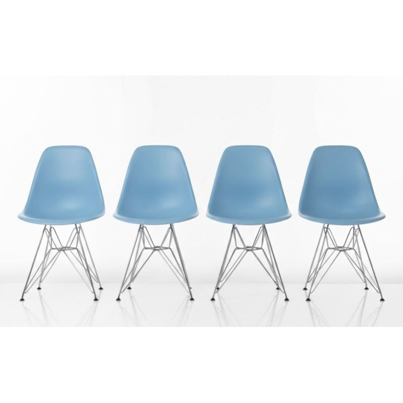 Chaise d'appoint en plastique Renna, Bleu clair