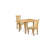 3 Piece Modern Dining Table Set Contains a Rectangle Wooden Table with Dropleaf and 2 Linen Fabric Kitchen Dining Chairs, Oak-1203592220