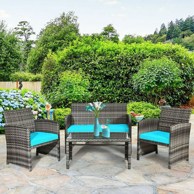 4 - Person Patio Conversation Set with Cushions