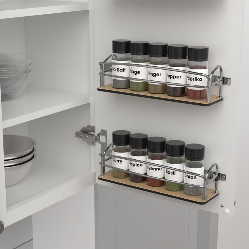 Steel Door/Wall Mount Spice Rack Pantry Shelf Organizer