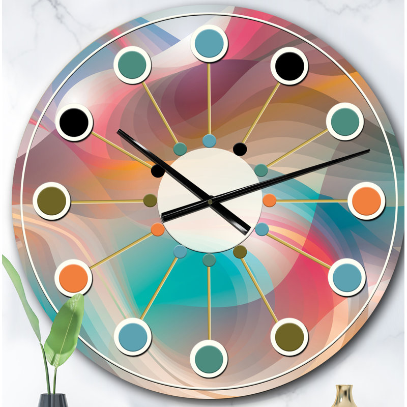 Horloge murale rétro Mid-Century, Surdimensionné