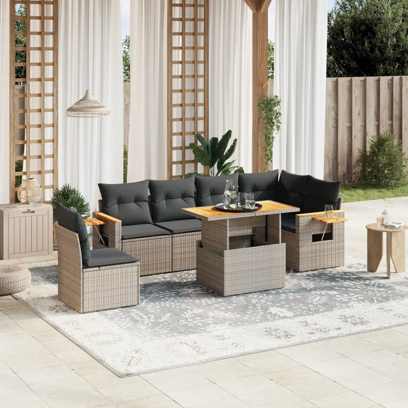Vidaxl Garden Sofa Set Grey