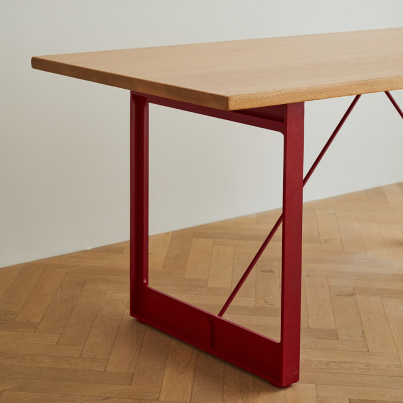 Table en acier au carbone innovante et durable en bois massif, H 29,52 po x L 55,11 po x l 27,55 po