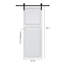 Porte de grange blanche à 2 panneaux en panneau de fibres à densité moyenne de 3/4 po de 42 po x 84 po avec quincaillerie 2 panneaux-125615788