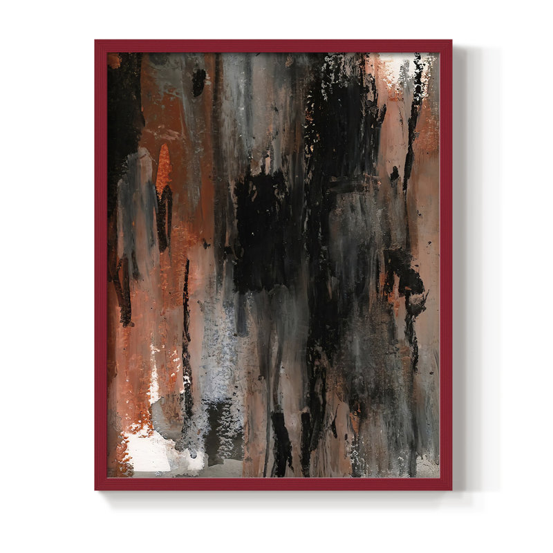 Loft Pastel VIII Framed Print - Solid Wood, 10" H x 8" W, Red