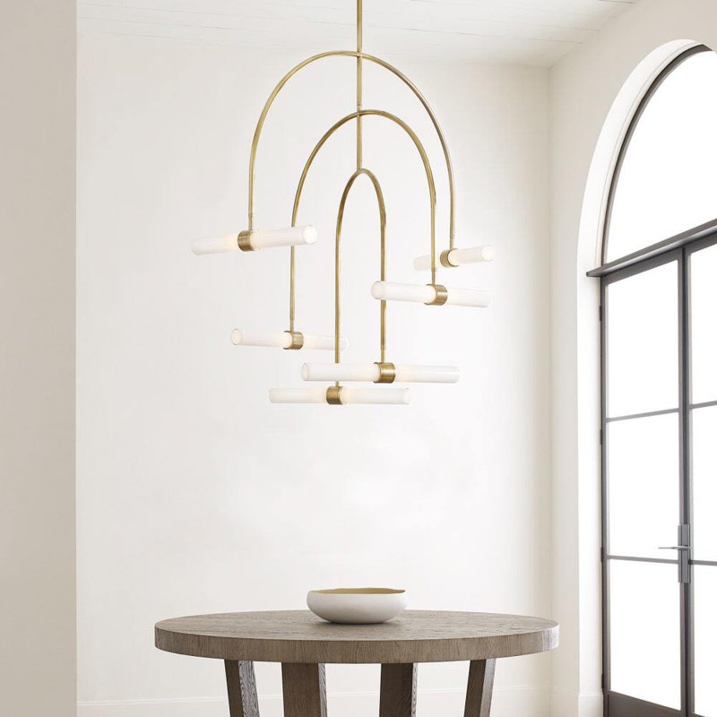 Calumn 6 - Light LED Chandelier, Nightshade Black