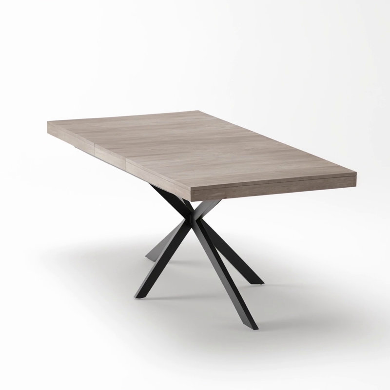 55.11"-70.86"Retro Rectangular Stretch Dining Table With Storage Box  For Dining Rooms, Kitchens, And Living Rooms, Gray