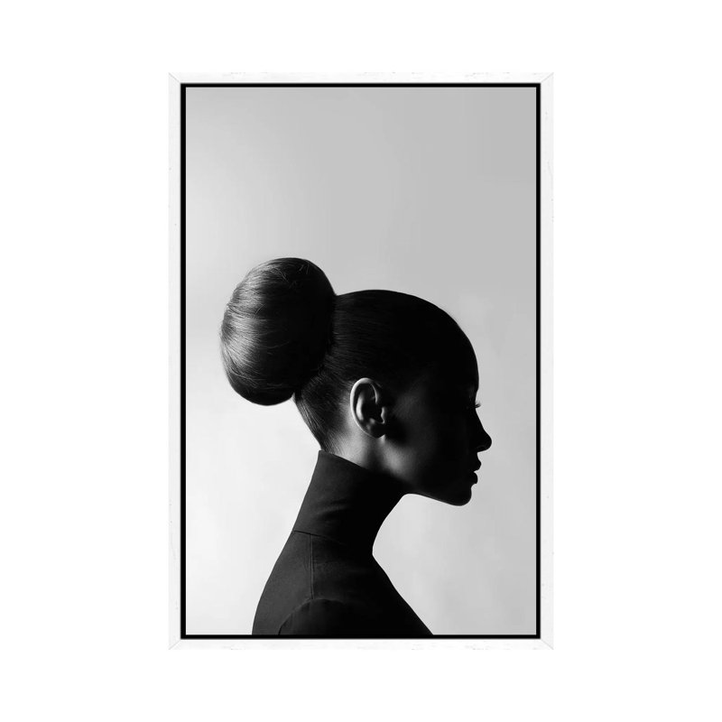 Neck Up - Print on Canvas, White Framed, 101.6cm H x 66.04cm W x 3.81cm D