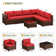 Ensemble de conversation modulaire en rotin 7 pièces avec coussins Keyala
