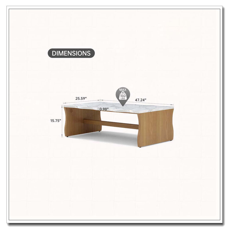 Table basse Living Room Waves, Brun