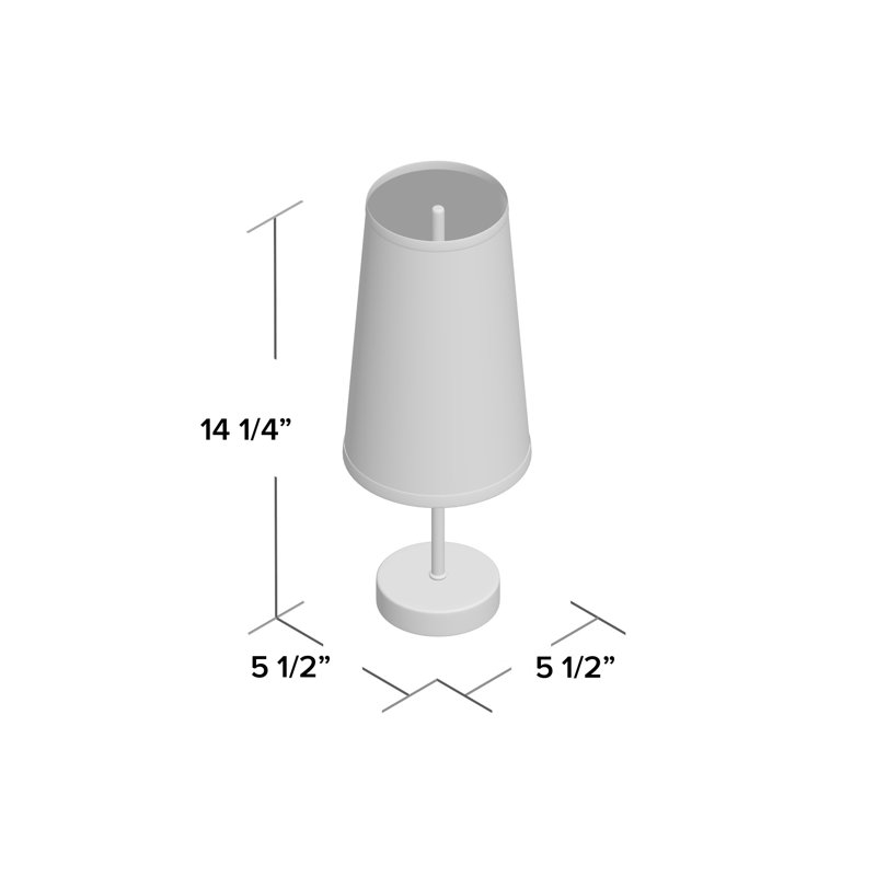 Ensemble de lampe de table 14,25 "en Nickel satiné Nestor, Rouge