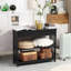 Console console avec tiroir extra large, 2 tablettes ouvertes et structure en lattes de bois-1016055825