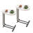 2-Pieces C-Shaped Side Table C Table Living Room End Table Wood End Table With Metal Frame-1672229457