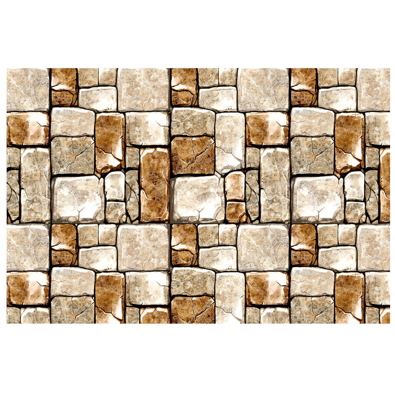 Marble-Inspired Indoor/Outdoor Area Rug with Non-Slip Rubber Backing, Machine Washable Polyester Carpet, 39x63 inch