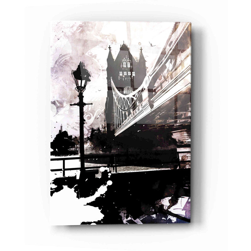 «Tower Bridge 1» par Jonathan Lam, art mural en verre acrylique, H 16 po x l 12 po x P 0,12 po