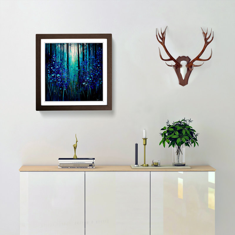 Single Picture Frame Print on Wood, Walnut