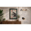 Cat with Newspaper and Roses Japandi - Framed Print-500466650-500466654
