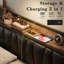 Upholstered Platform Bed with Bookcase Storage Headboard and Charging Station -97975344