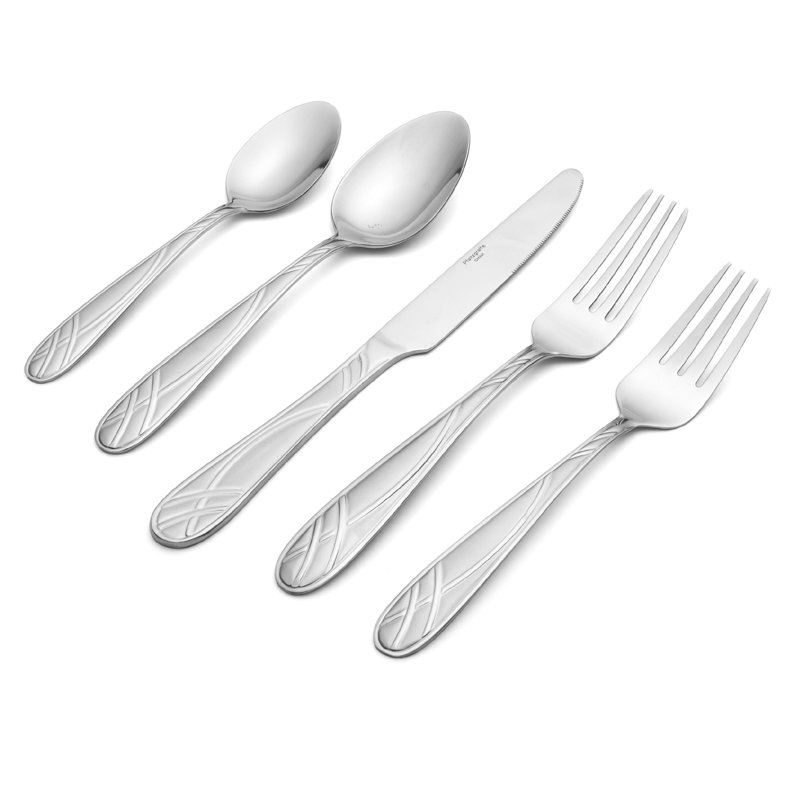 Pfaltzgraff Hoopla Frost 20-Piece Stainless Steel Flatware Set, Service for 4