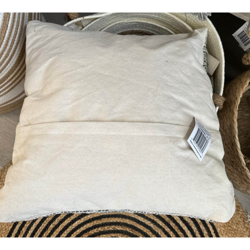 Striped Jute / Sisal Throw Pillow