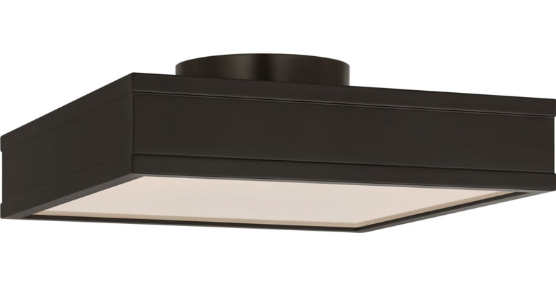 Dupont Square Semi Flush, Aged Iron, 4" H x 12" W x 12" D