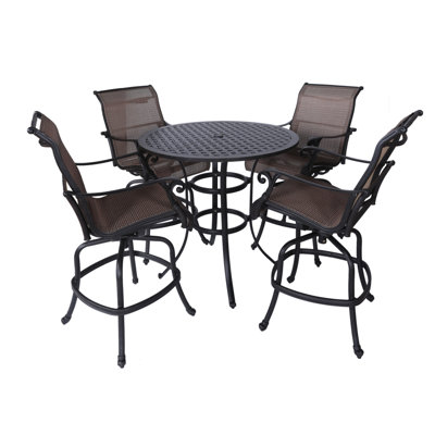 Ensemble de comptoir 5 pièces, table de comptoir ronde 42 po
