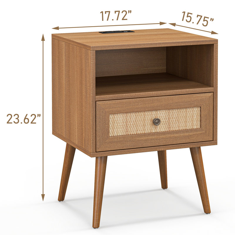 Kunkle Solid + Manufactured Wood Nightstand, 2