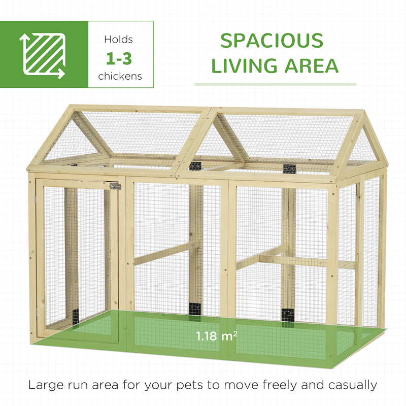 Pawhut Chicken Run, Natural Wood