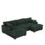 Canapé modulaire réversible 3 pièces rembourré en fausse fourrure de lapin avec 3 coussins-1045924578