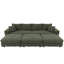 Canapé convertible 102,4 po à 4 places en velours côtelé, repose-pieds assortis, coussins, velours côtelé de soutien stable de 1000 lb avec plusieurs coussins, amovible, ressort, étapes d'installation simples