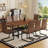 Walnut Grain Dining Table with 8 Techno-Fabric Chairs