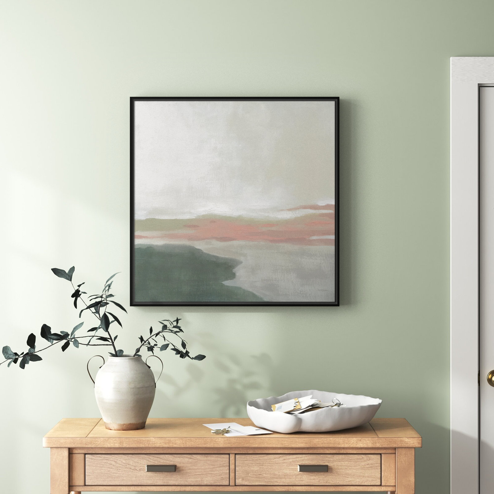 Carley "Still Lake" Painting by Carol Robinson, Black, 31.5" H x 31.5" W x 2" D