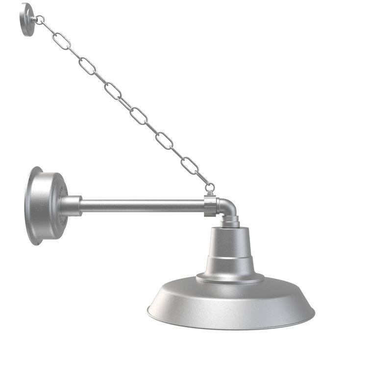 Haleigh LED Wall Light, 10" H x 14" W x 24" D, Galvanized Silver