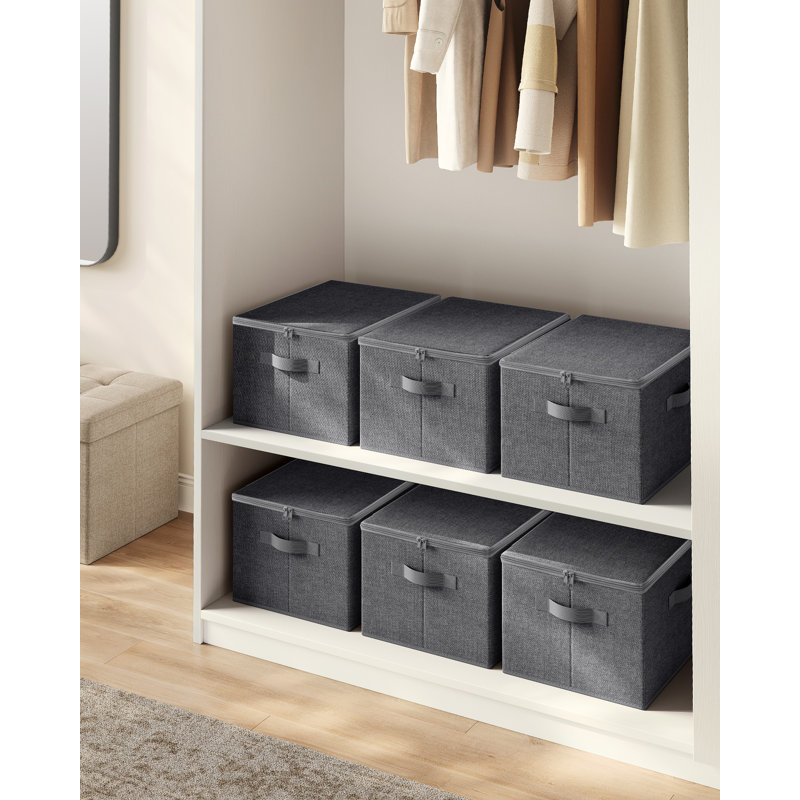 Brayden Studio Caundra Fabric Storage Tub & Tote, Grey