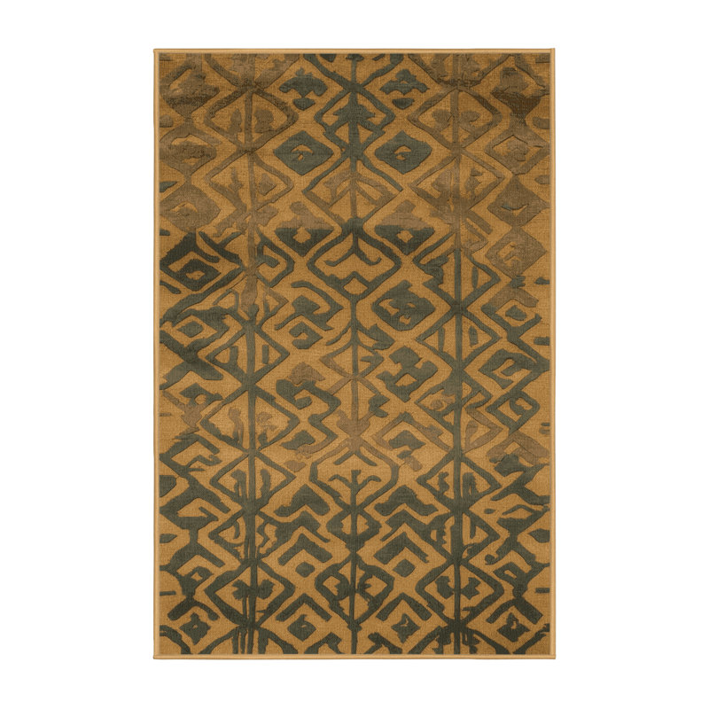 Tapis brun treillis lavable à la machine, Rectangle 7 pi x 9 pi
