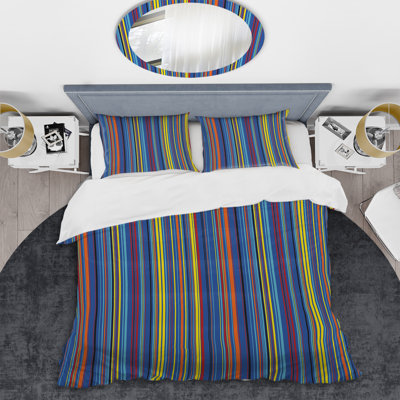 Multicolor Striped Pattern Striped Duvet Cover