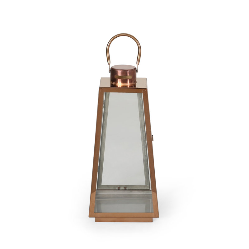 Lanterne en acier inoxydable moderne, Or rose