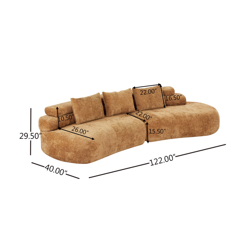 Upholstered Curved Sectional Symmetrical
