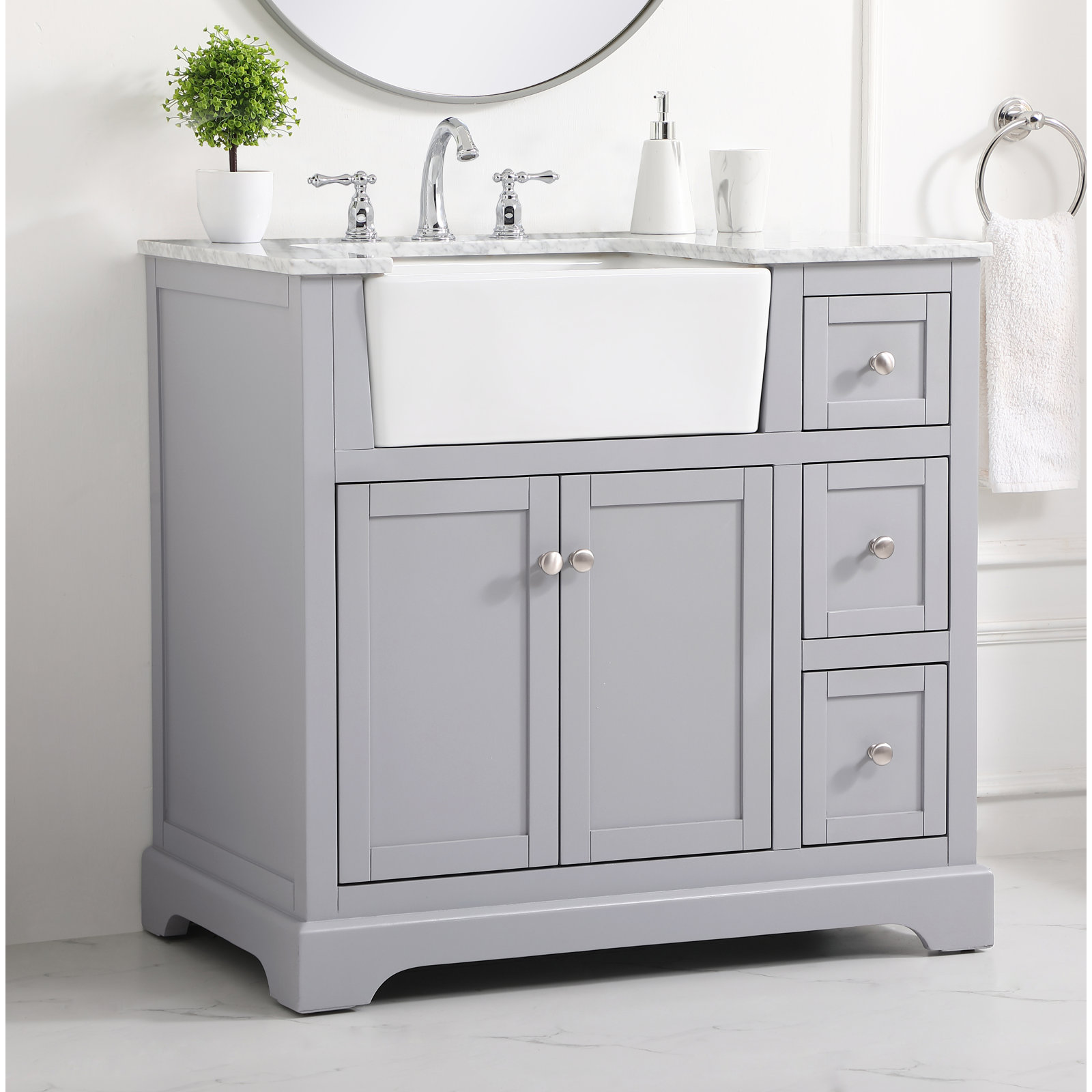Pardue 36'' Single Bathroom Vanity, Gray