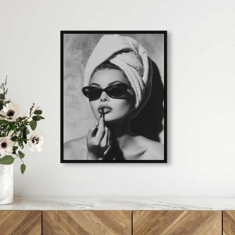 Retro Vanity Vibe Print by Oliver Gal, 17"H x 21"W, Black Floater Frame