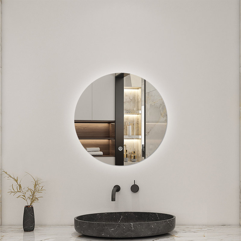 Bathroom LED Mirror with Lights Touch Sensor Switch, 750x450mm, Oval