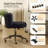 Plush Velvet Swivel Chair Antique Bronze Base  With Wheels-1086299111