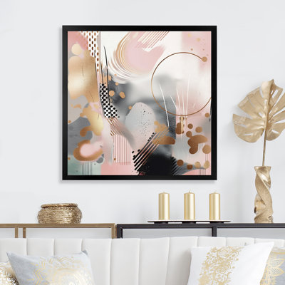 Pink Rosegold Stripes Complexity IV - Print on Canvas