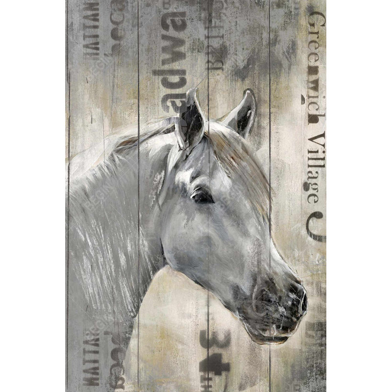«Cheval blanc rustique», H 36 po x l 24 po