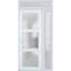 Façade extérieure pré-montée Fibre de verre porte givrée / Manux 8552 soie blanche / côté extérieur Fenêtre / Bureau Portes d'entrée commerciales et résidentielles Garage de garage - l 36 po x H 80 po - Gauche à l'intérieur-98196057-98196066-98196062